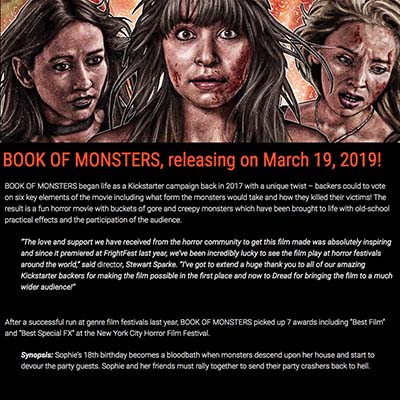 BOOK OF MONSTERS, releasing on March 19, 2019!